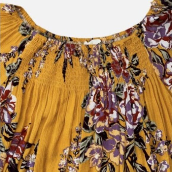 Oddi OFF SHOULDER SMOCKED WOVEN TOP 3/4 Bell Sleeve Blouse Women’s Size Large - Picture 6 of 7